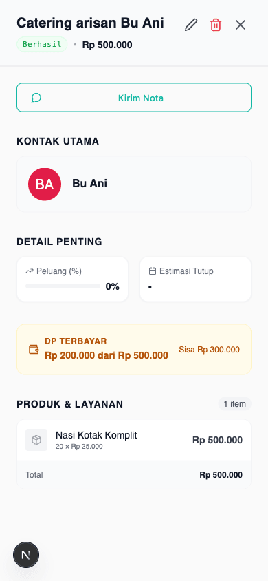 Kirim nota ke pelanggan lewat WhatsApp